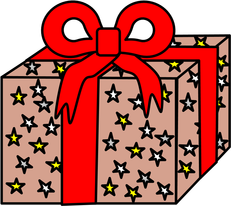 Gift, Tan Wrapping Paper, Red Ribbon, Stars, Png (816x1056), Png Download