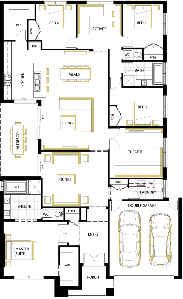 Floorplan Dislike Location Of Master Suite - Indiana Carlisle Homes Floor Plans (611x1000), Png Download