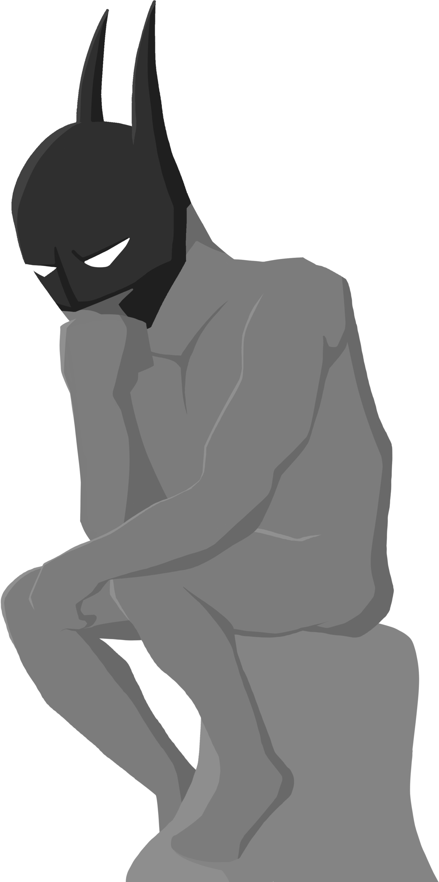 Batman Thinker - Sitting (2500x3000), Png Download