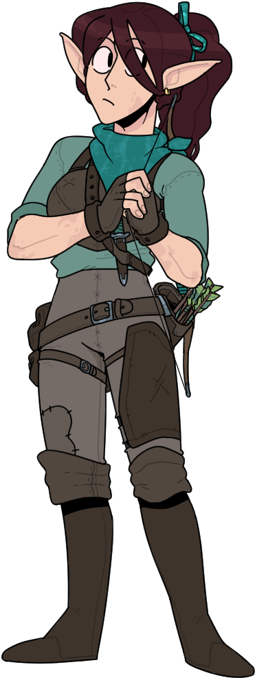 Dwarf With Very Long Ears - Cartoon (557x1030), Png Download