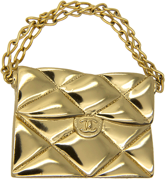 Chanel Bag With Safety Pin , Gold - Handbag (600x600), Png Download