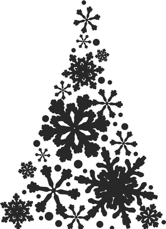 Snowflake Christmas Tree Stamp - Christmas Vinyl Decals (800x800), Png Download