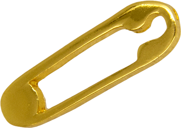 Safety Pin , Gold - Brass (600x601), Png Download