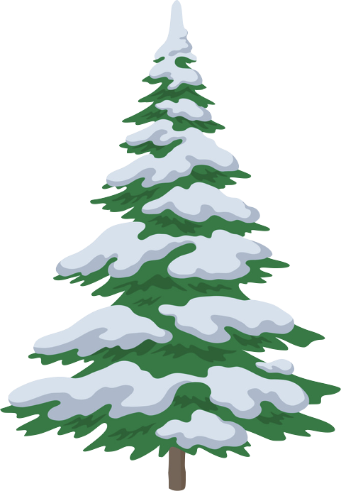 2 / - Christmas Tree Drawing With Snow (481x692), Png Download