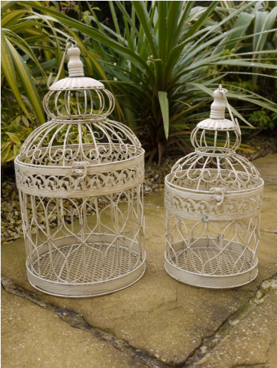 Set Of 2 Metal Bird Cages - Cage (688x517), Png Download