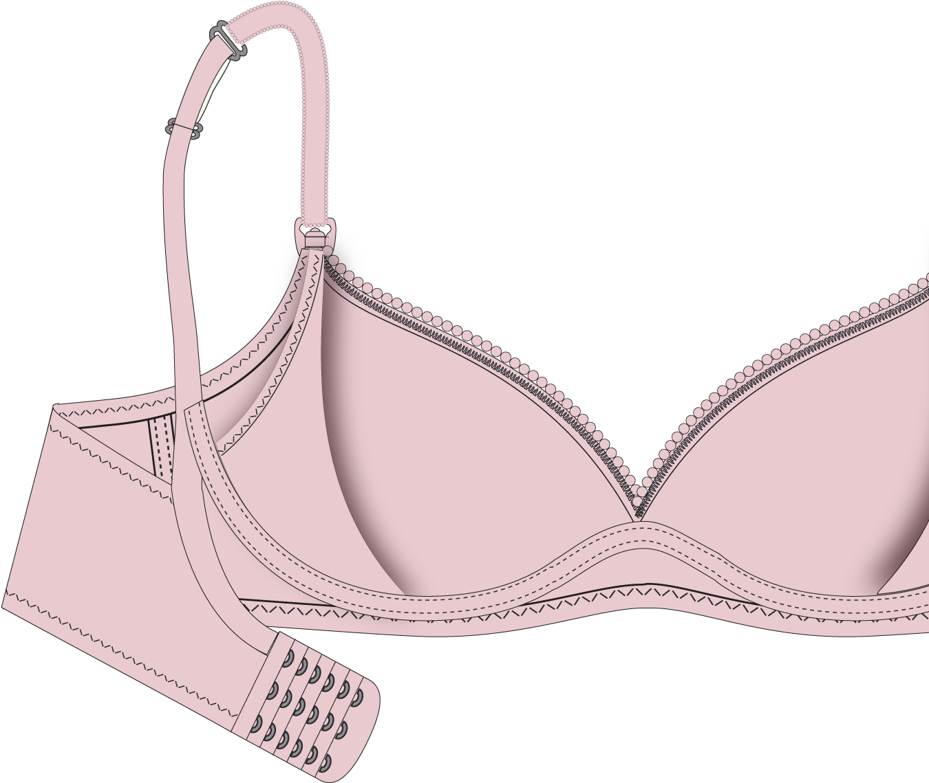 Cake Bra Mousse Rose - Brassiere (1854x1228), Png Download