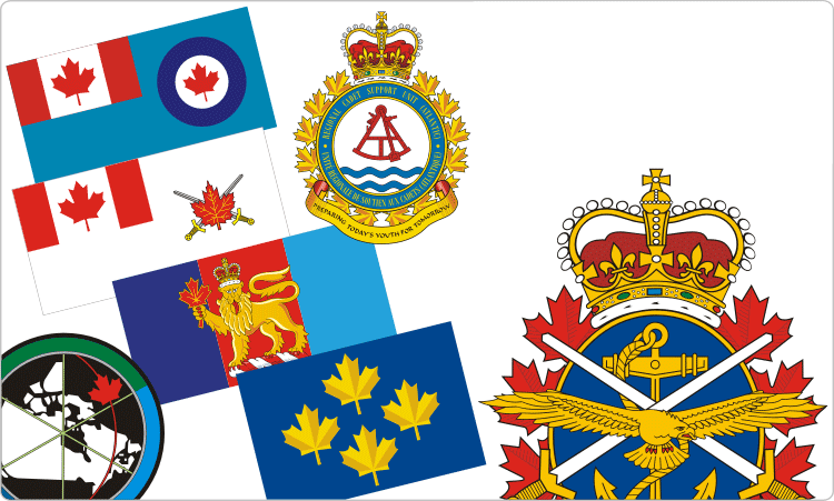Canadian Military Insignia - Canadian Armed Forces Flag (750x451), Png Download