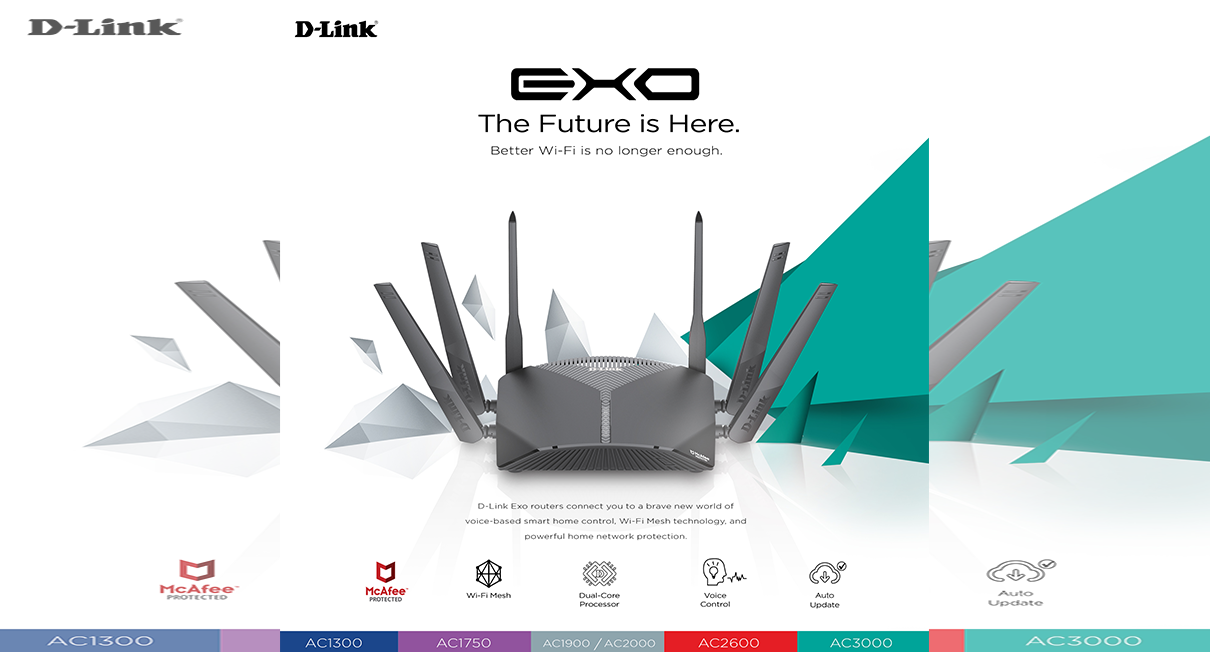 D-link's New Exo Router Series Comes With Mcafee Protection - Dlink Dir 3060 (1210x652), Png Download