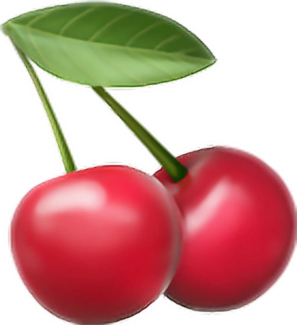Frutas Sticker Iphone Cherry Emoji Png Free Transparent PNG