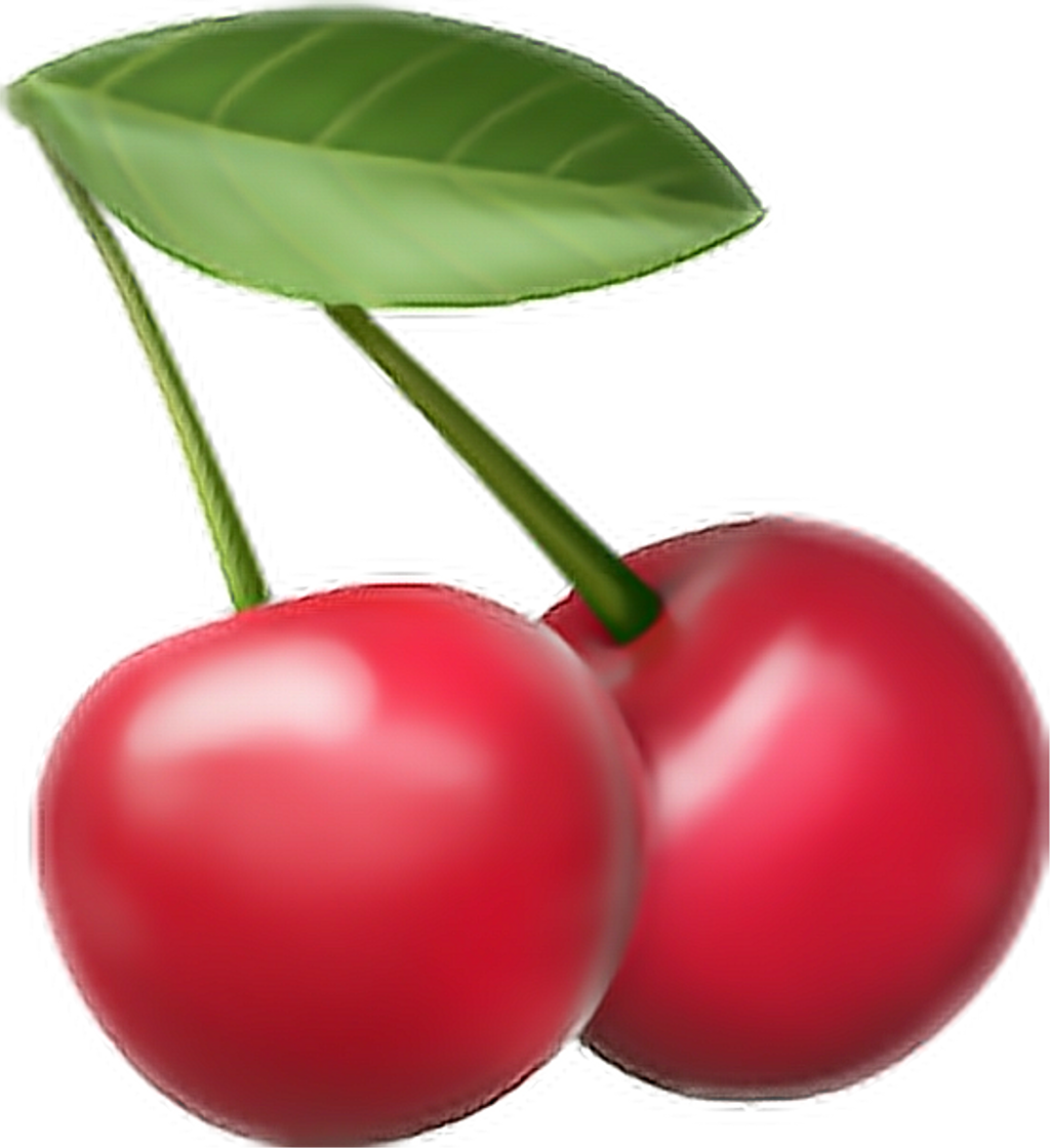 Frutas Sticker - Iphone Cherry Emoji Png (1024x1120), Png Download