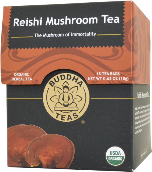 Buddha Tea Organic Reishi Mushroom Tea 18 Bag - Reishi Mushroom Tea (650x650), Png Download