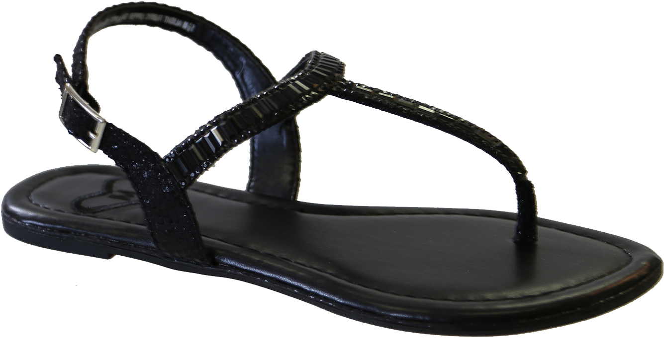 Alight Black V=1480948600 - Black Flat Sandals (1400x1400), Png Download