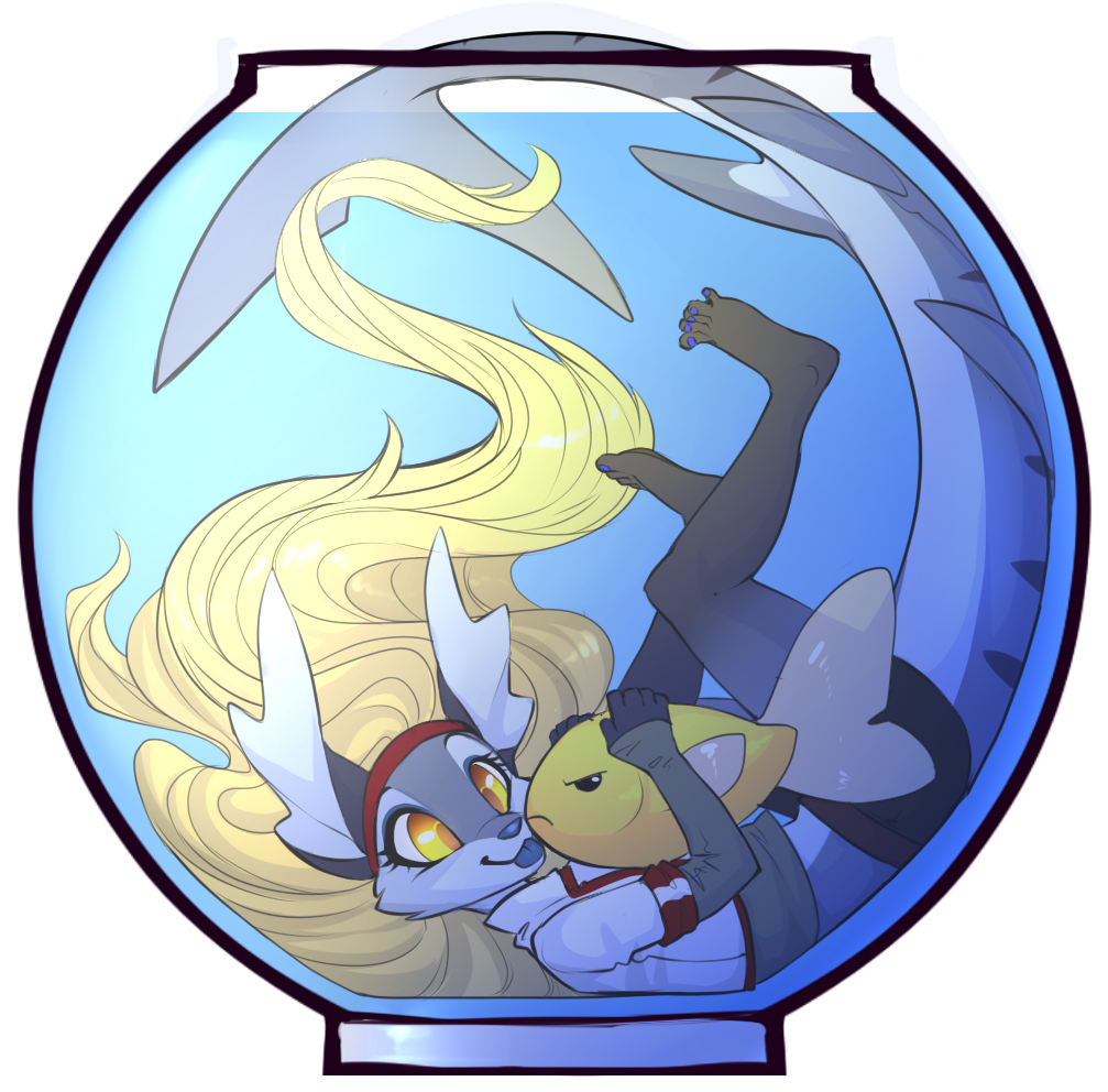 [sticker] Fishbowl - Cartoon (1024x1024), Png Download