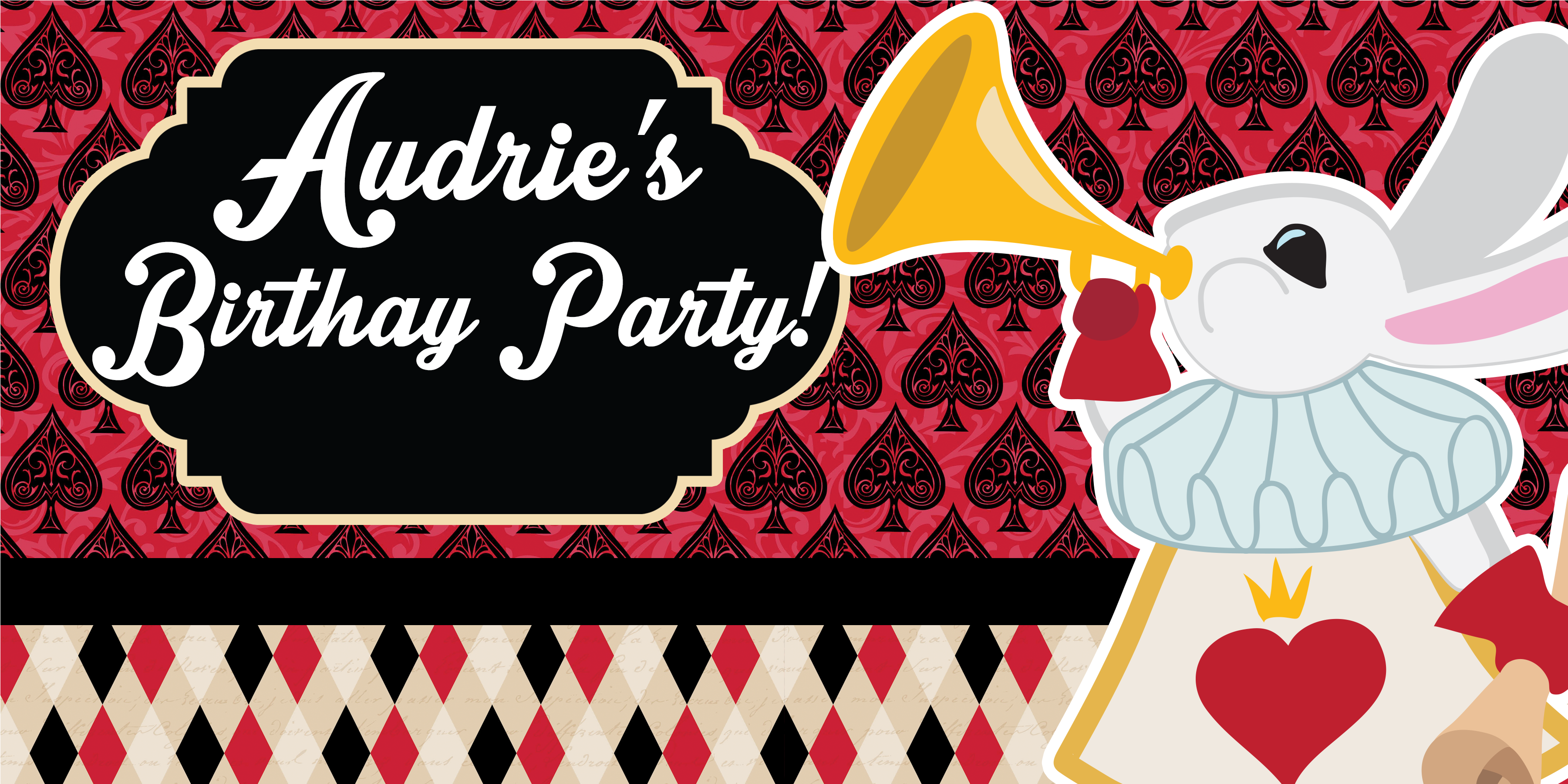 Wonderland Rabbit Party Banner - Lincoln Memorial (3600x3600), Png Download