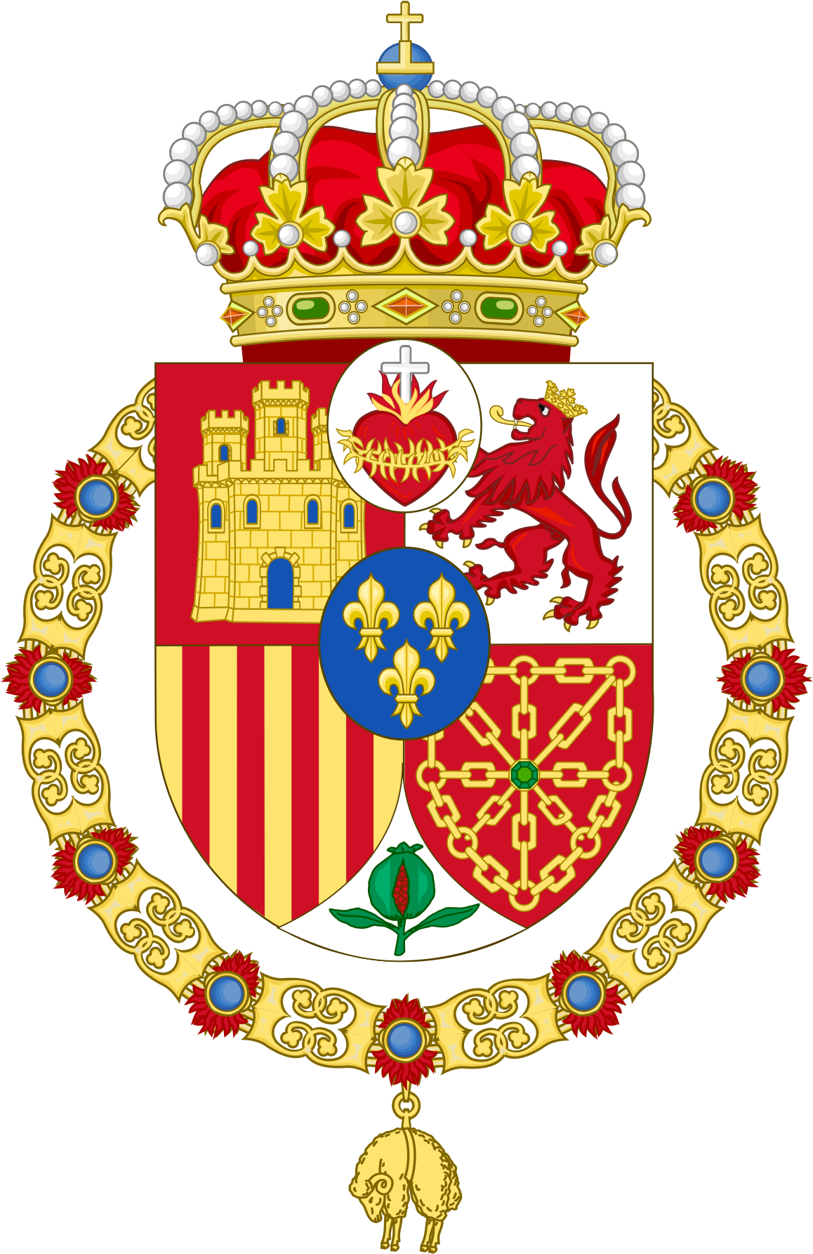 Traditionalist Communion - Spain Royal Family Crest (1200x1820), Png Download