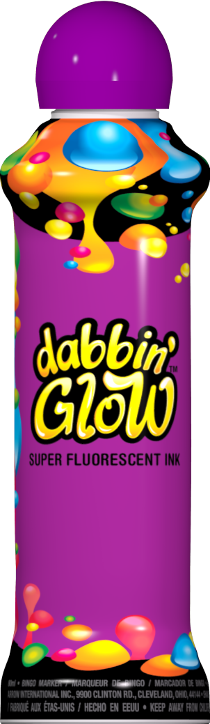Purple Dabbin' Glow Ink - Glow Bingo (302x1039), Png Download