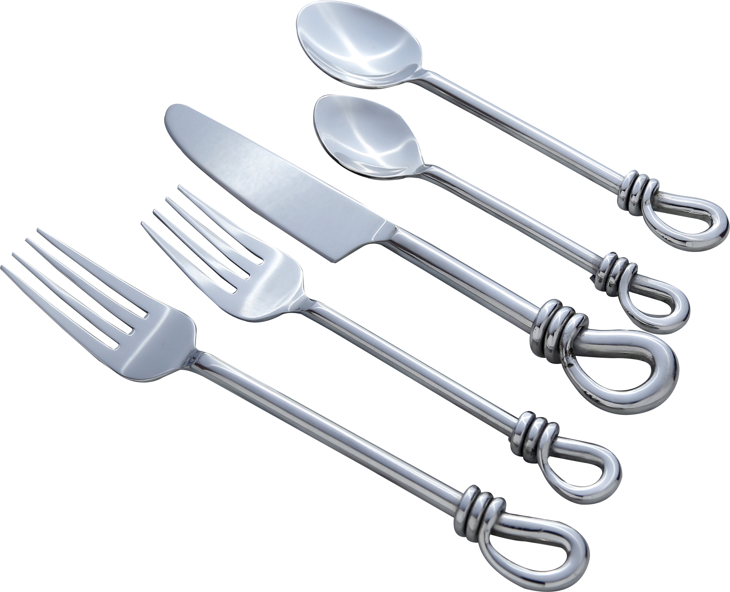 Full Polished Knot Design 20 Pcs - Fork (3000x3000), Png Download