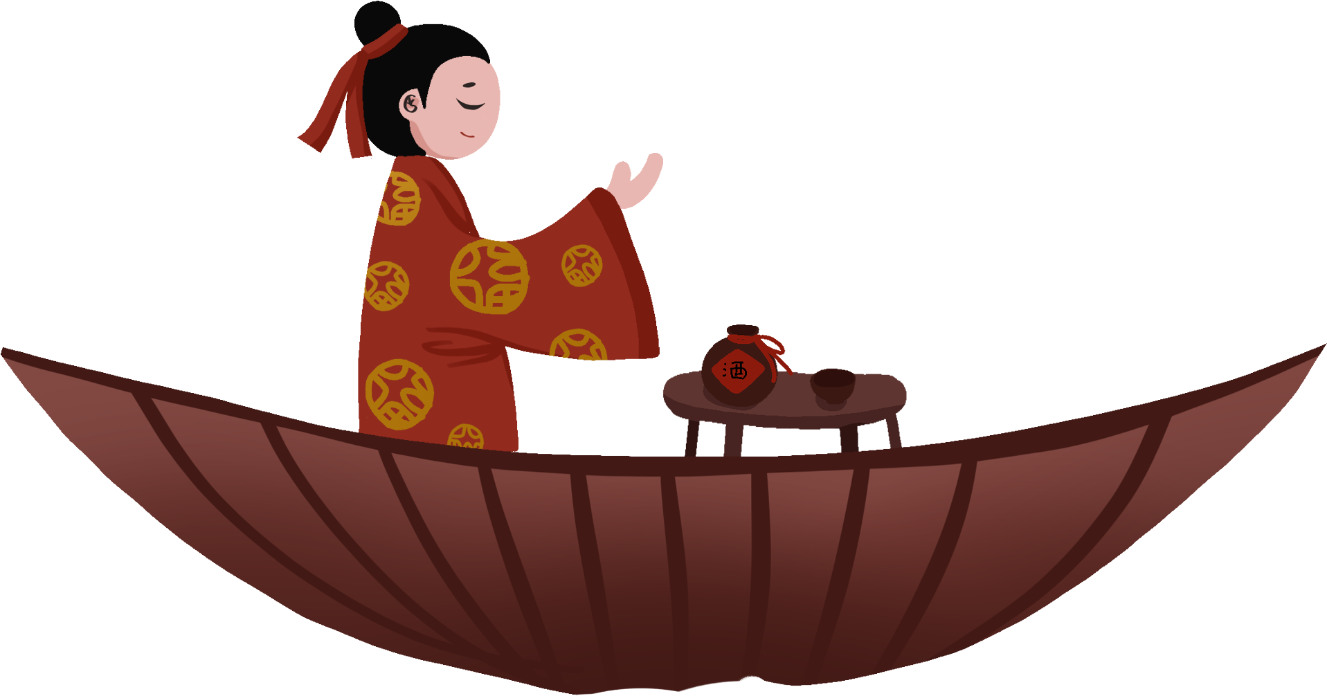Hand Painted Ancient Antique Son Png And Psd - Canoe (2000x2000), Png Download
