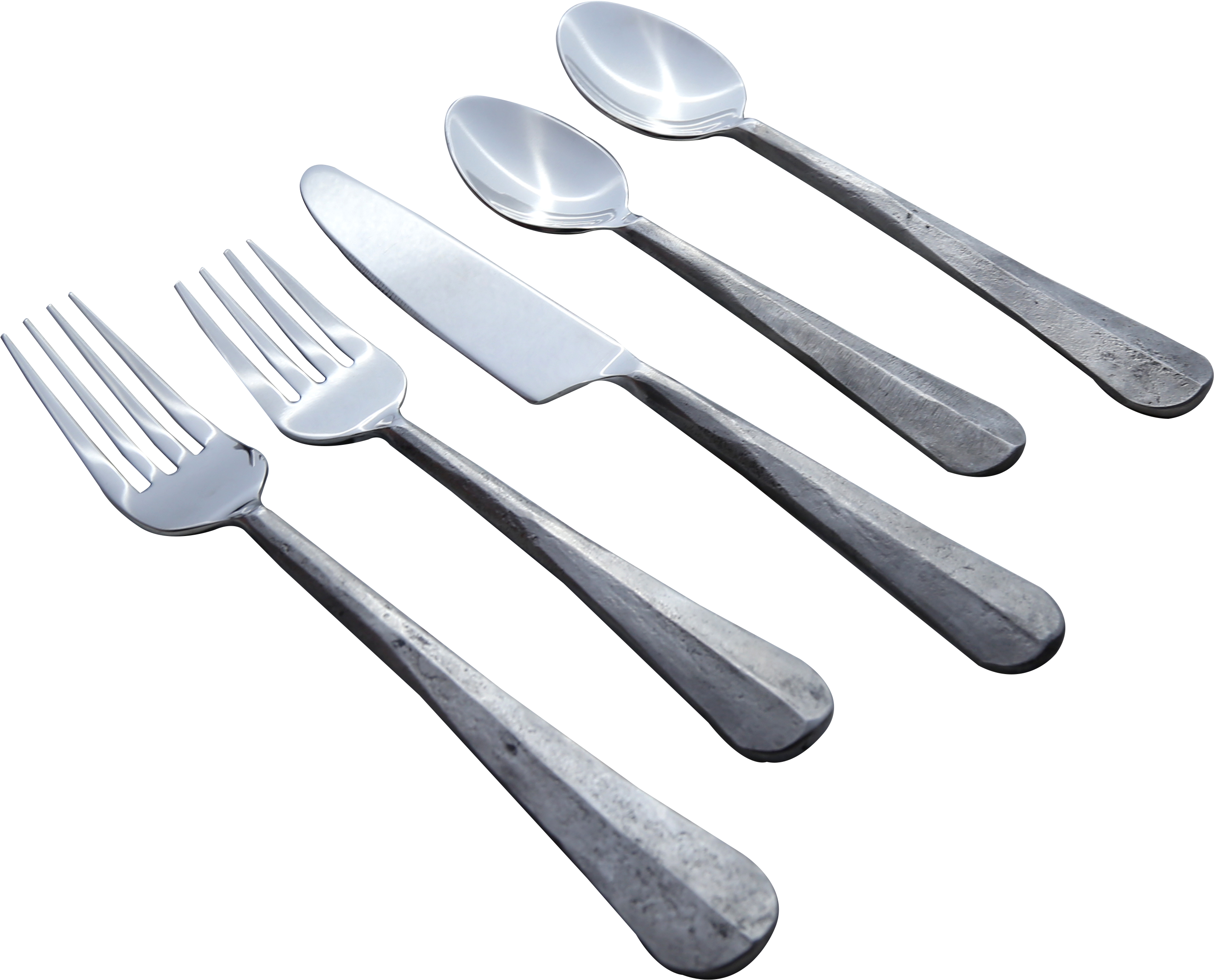 Nascent Steel Ridge Design 20 Pcs - Spoon (3000x3000), Png Download