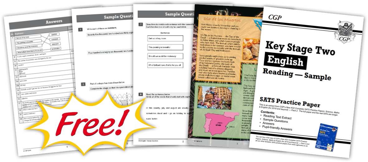 Free Cgp Ks2 Sats Sample Papers - Flyer (1300x550), Png Download