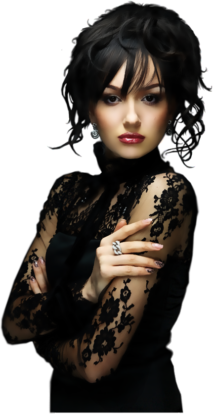 Mujer Png - - Gothic Girl Cat (431x836), Png Download