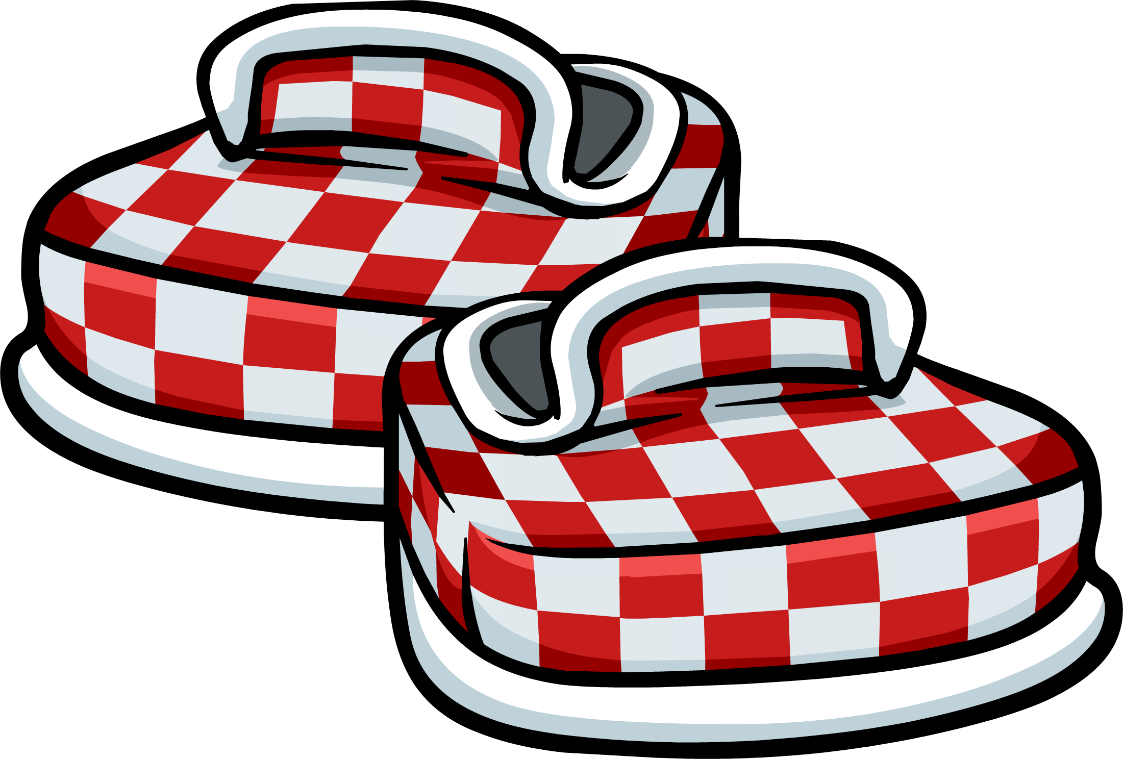 Red Checkered Shoes - Zapatos De Club Penguin (1096x735), Png Download
