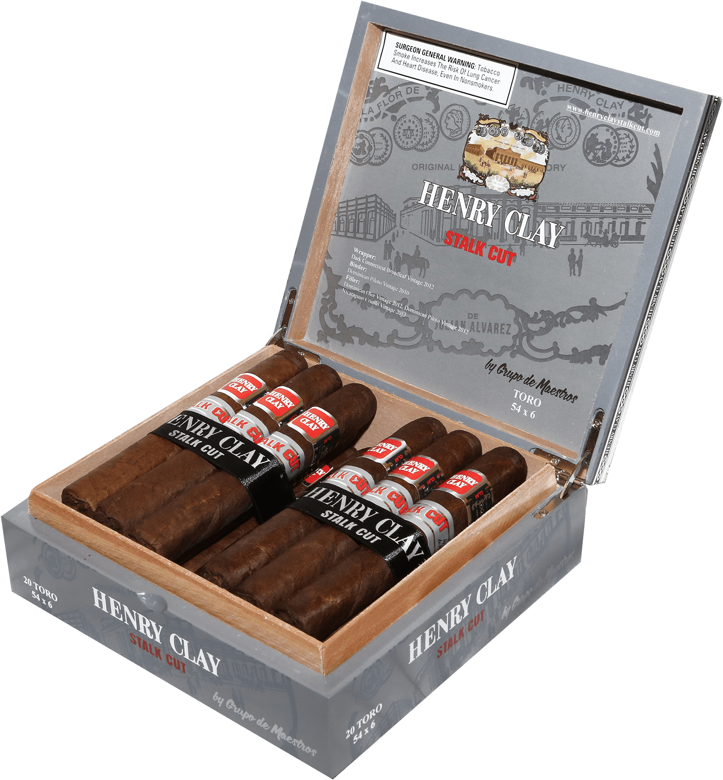 Henry Clay Stalk Cut Open Box Left - Chocolate (1880x1615), Png Download