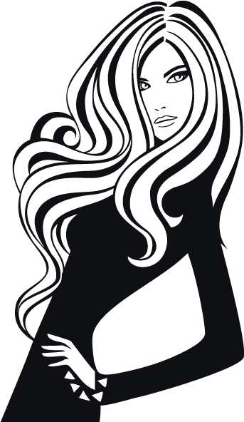 Silueta De Mujer Png - Hair Extensions Drawing (650x650), Png Download