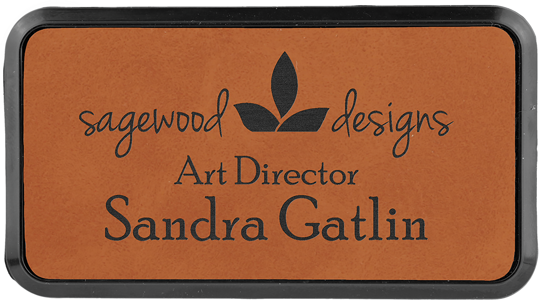 Rawhide Leatherette Round Corner Name Badge With Plastic - Heart Yoga (1800x1800), Png Download