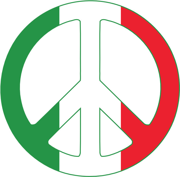 Italy Peace Symbol Flag 3 Peace Flags Peace Symbol - Peace Sign (777x777), Png Download