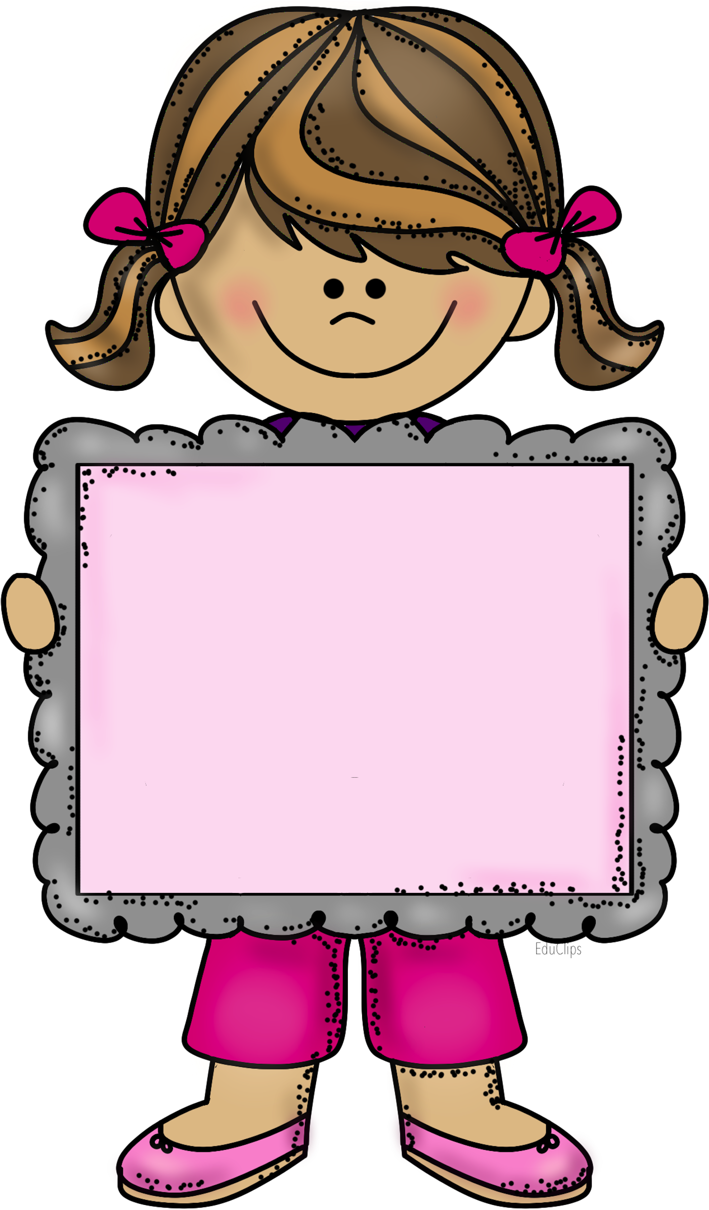 Png Freeuse Stock Dibujos Animados Pinterest Clip Art - Girl With Banner Clipart (1436x2400), Png Download