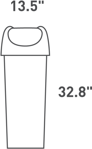 60 Litre, Swing Lid Bin, Grey Plastic - Line Art (1170x954), Png Download