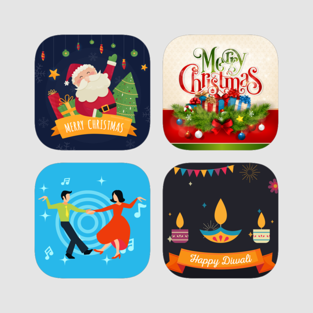 Christmas With Night Party Stickers 4 - Cartoon (630x630), Png Download