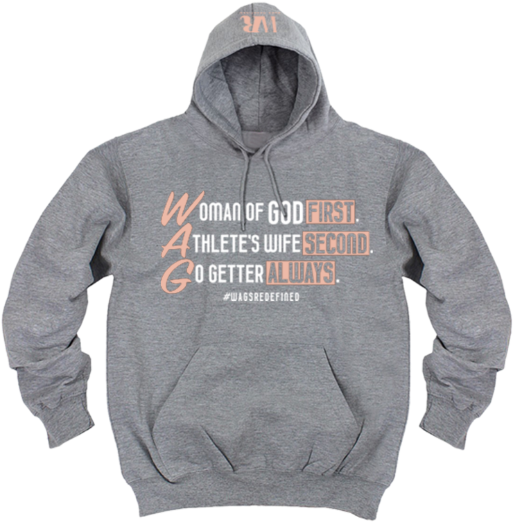 Wags Grey Pink White Hoodie (1000x995), Png Download