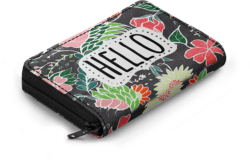 Dailyobjects Pastel Preppy Flowers Hello Typography - Wallet (900x900), Png Download