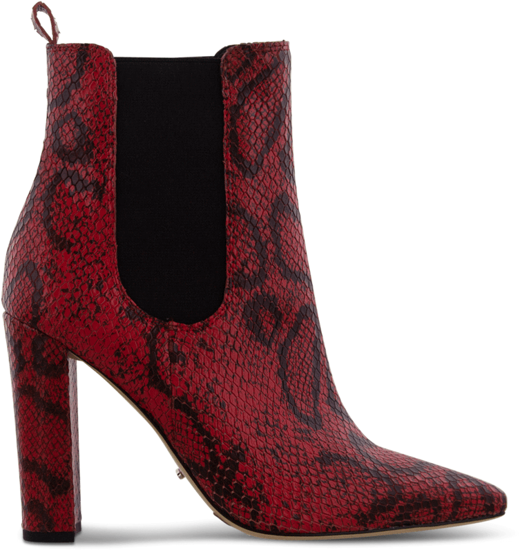 Lavida Red Black Snake Default - Chelsea Boot (1000x982), Png Download
