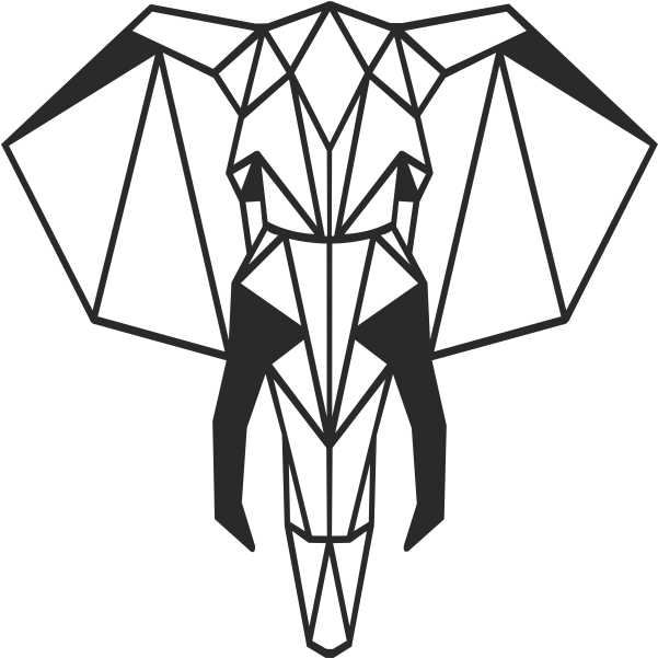 Metal Elephant Head Wall Art Decor Portrait - Sketch (600x800), Png Download