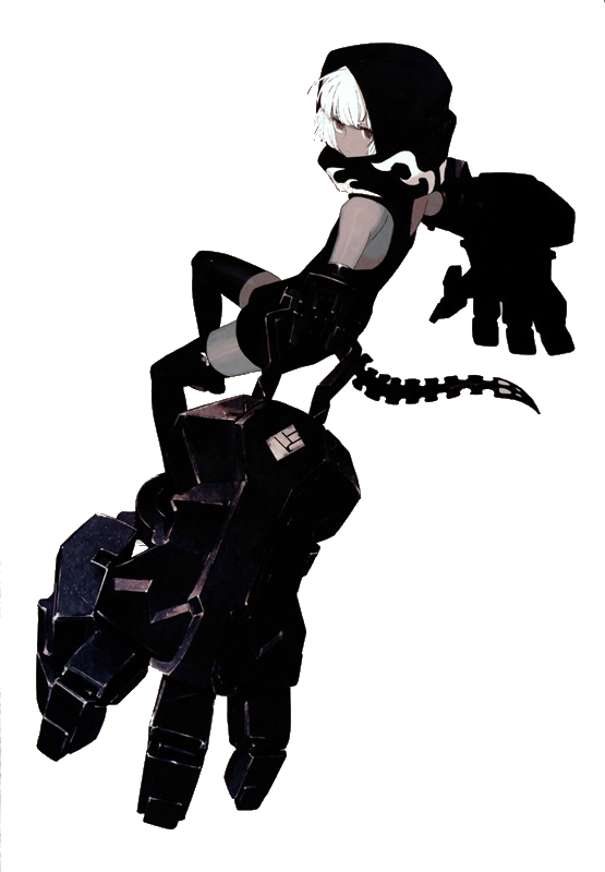 Strength H Artwork - Black Rock Shooter Anime Png (555x800), Png Download