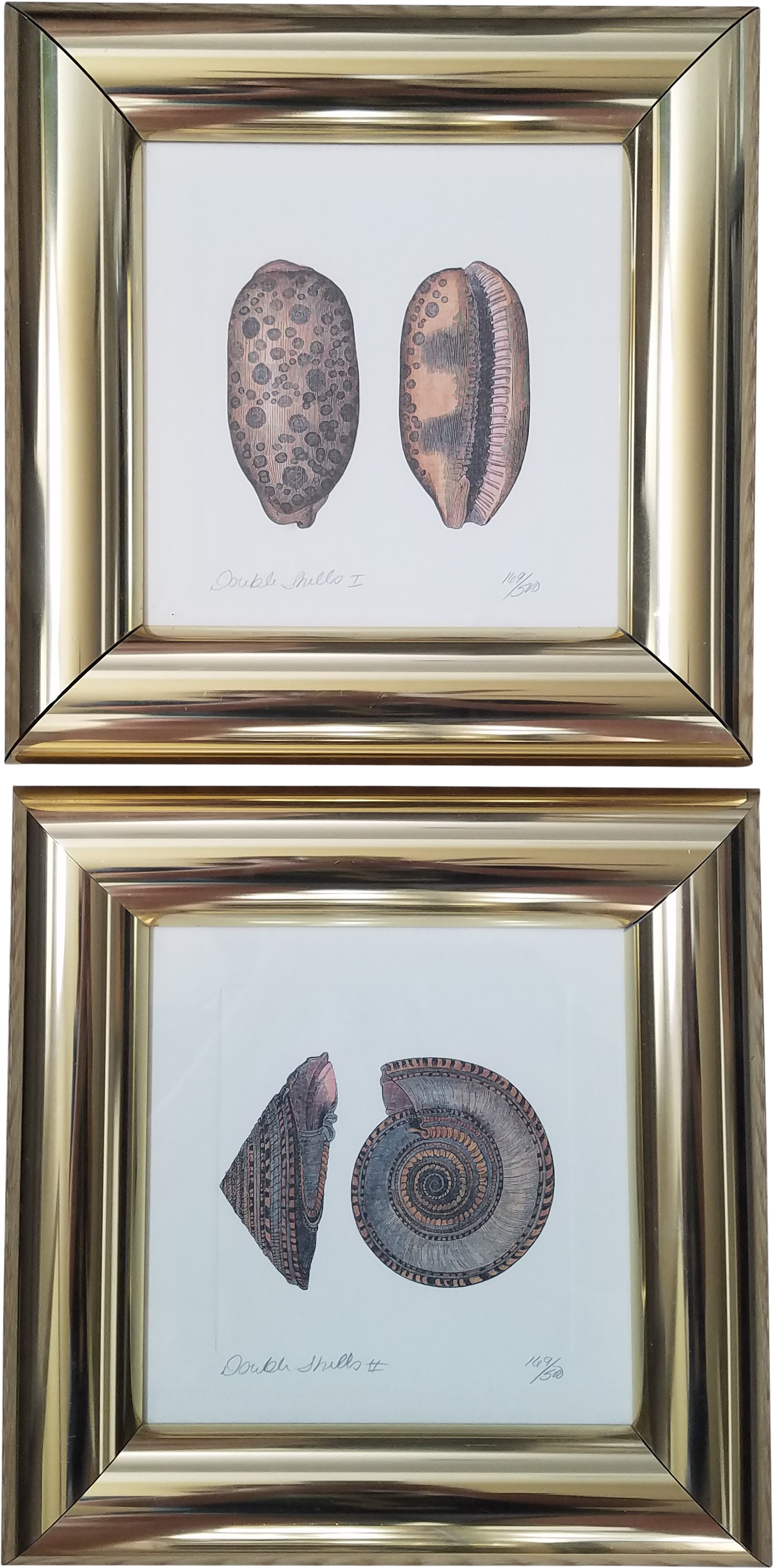 Brass Framed Numbered Prints A Pair Chairish (1603x3253), Png Download
