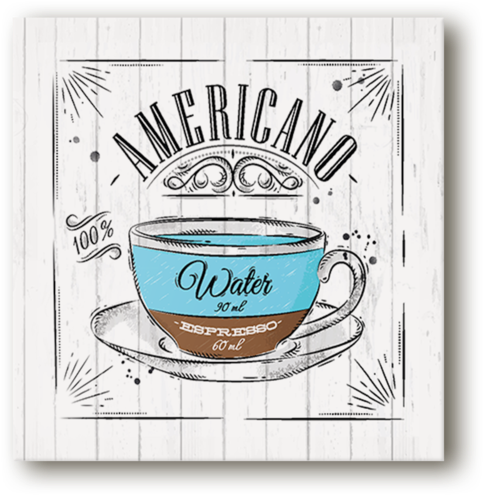 Americano Canvas Wall Art White - Caffè Americano (600x600), Png Download