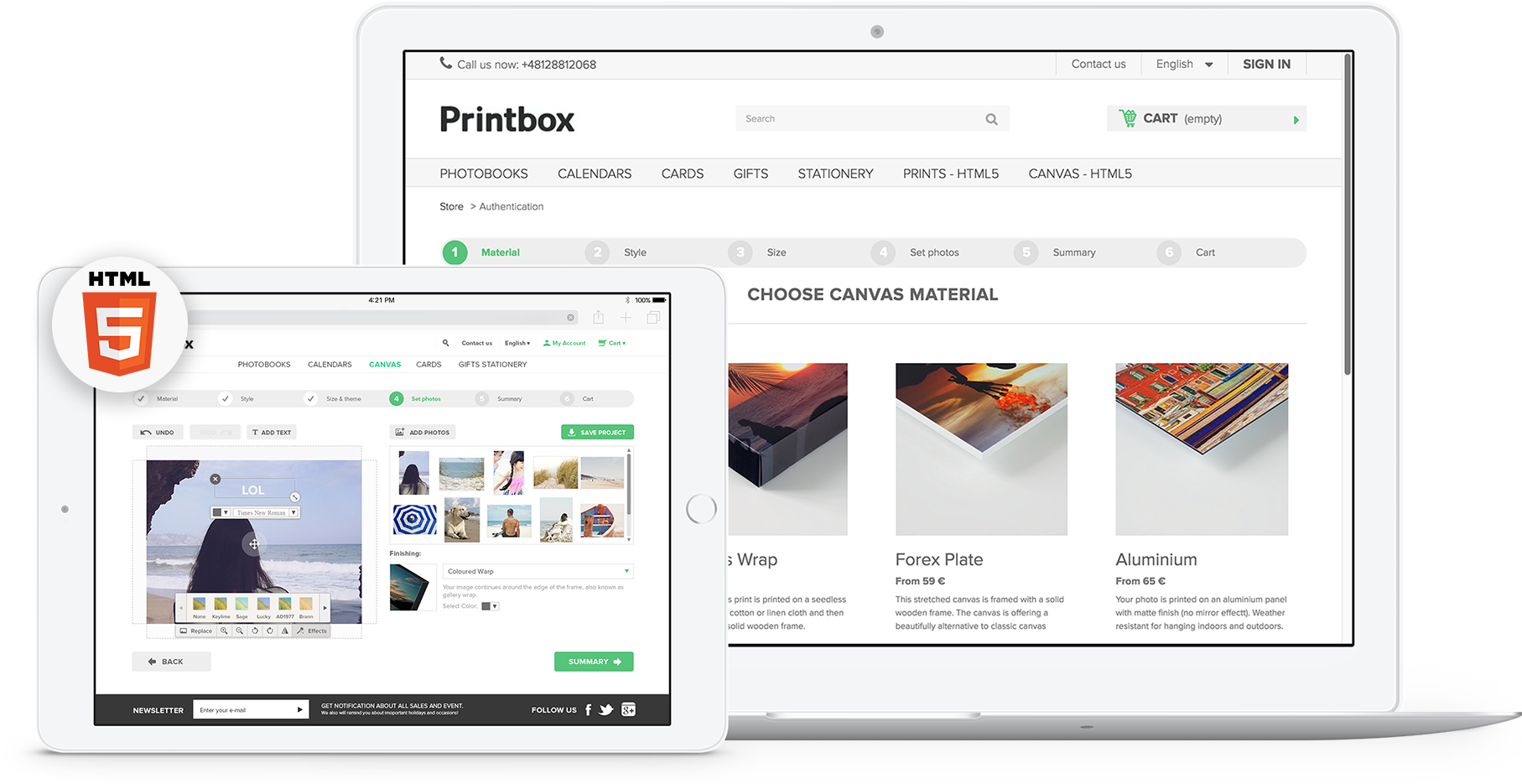 Printbox Announces An Official Launch Of A Html5 Editor - Html 5 (1814x961), Png Download