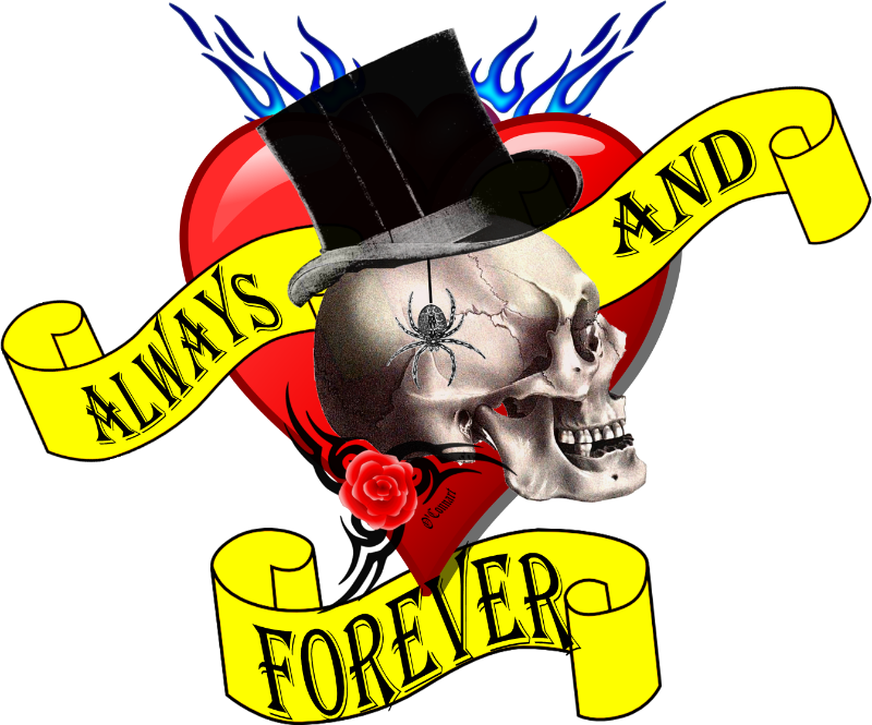 Skull And Heart Tattoo - Skull (800x665), Png Download