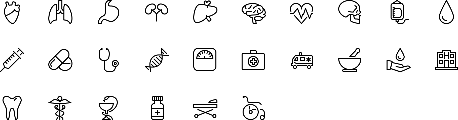 Icon Medical - Line Art (1820x480), Png Download