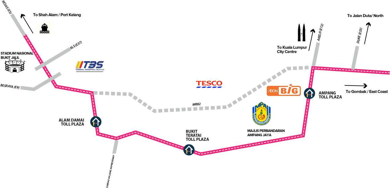 Suke, Dash Highways To Open By - Lebuh Raya Sungai Besi Ulu Kelang Suke (1276x624), Png Download