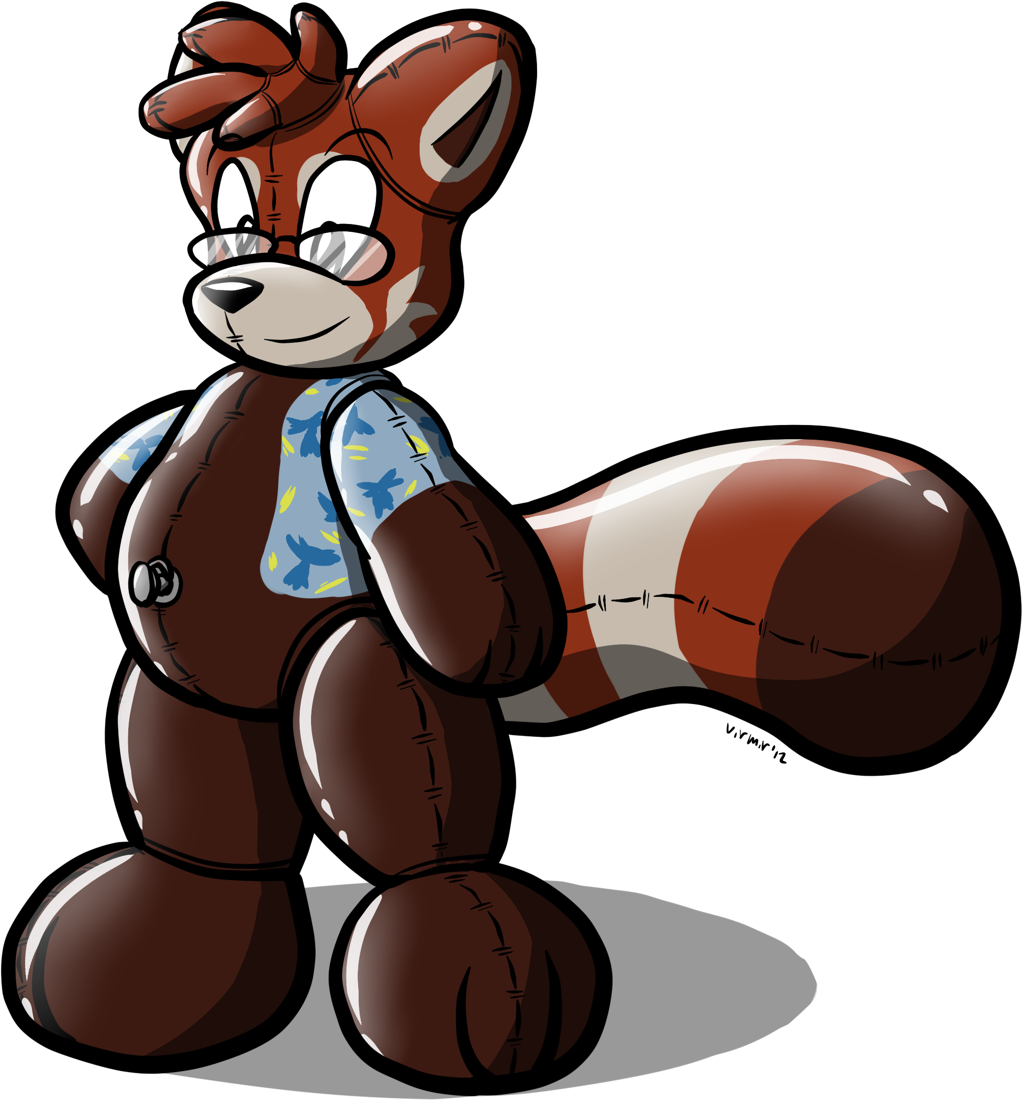 Red Panda Pooltoy - Cartoon (2567x2515), Png Download