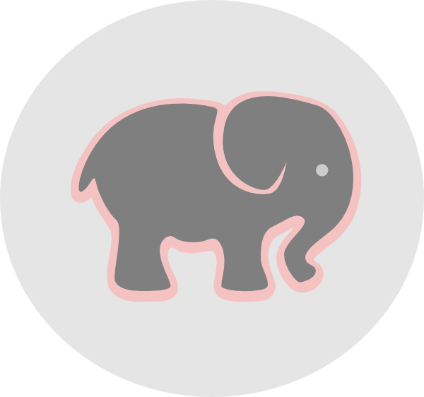 Grey Elephant With Pink In Circle Clip Art At Clker - Transparent Pink Elephant (600x562), Png Download