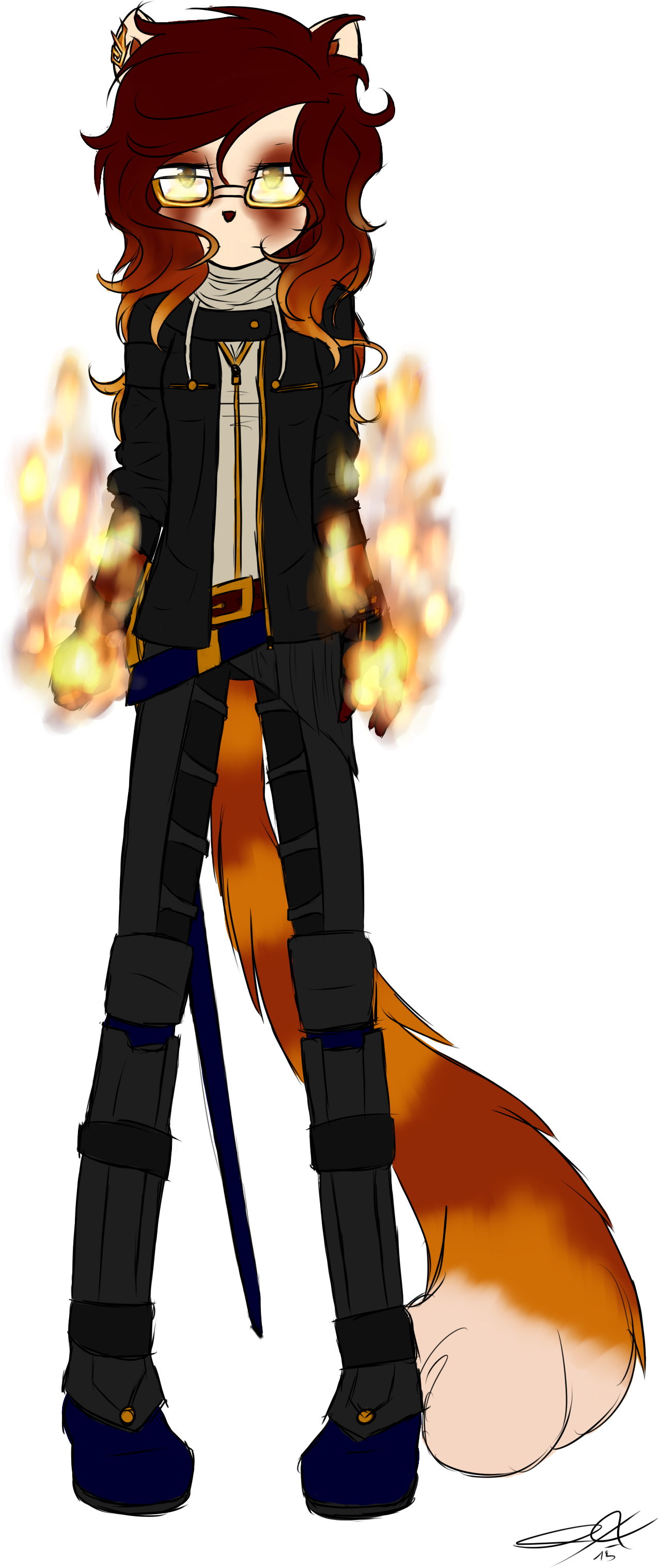 Feng The Red Panda - Red Panda Sonic Oc (1653x3500), Png Download