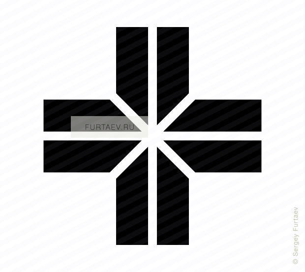 Arrow Cross Icon - Cerâmica Preto E Branco Para Piso (620x553), Png Download