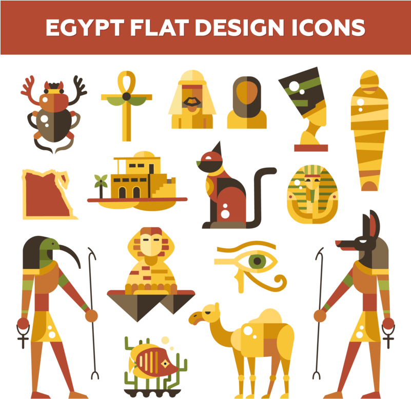 This Png File Is About Papyrus Free Png , Pyramid Png - Egypt Flat Design Icons (800x800), Png Download