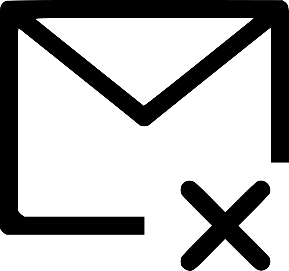 Jpg Freeuse Library Email Delete Cross Png Icon Free - Outline White Envelope Icon Png (980x920), Png Download